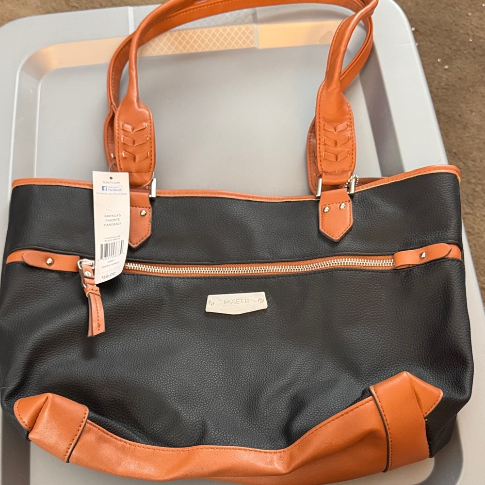 Rossetti Black and Tan Women's Tote Bag/purse